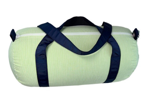 Green / Navy Seersucker Roll Duffel